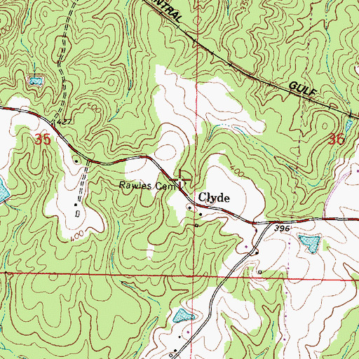 Topographic Map of Rawles Cemetery, MS