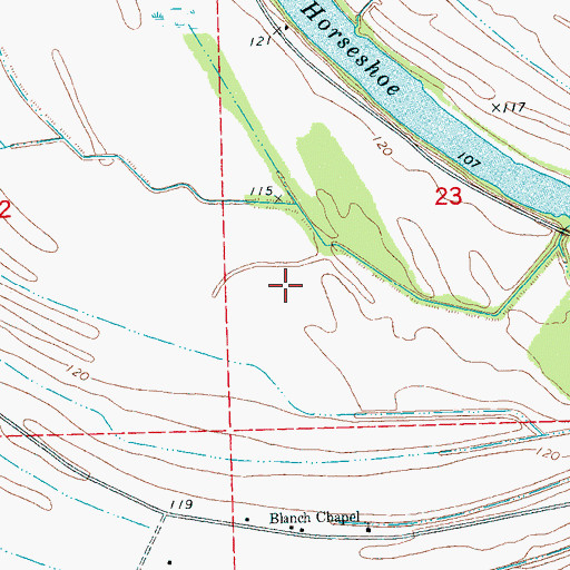 Topographic Map of Ray Ann Chapel School, MS