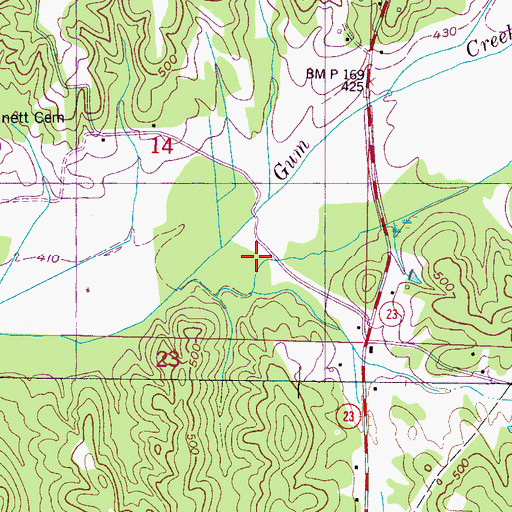 Topographic Map of Ray Branch, MS