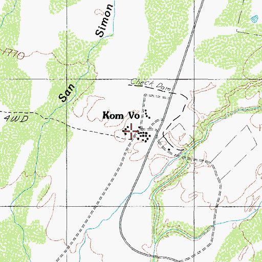 Topographic Map of Kom Vo, AZ