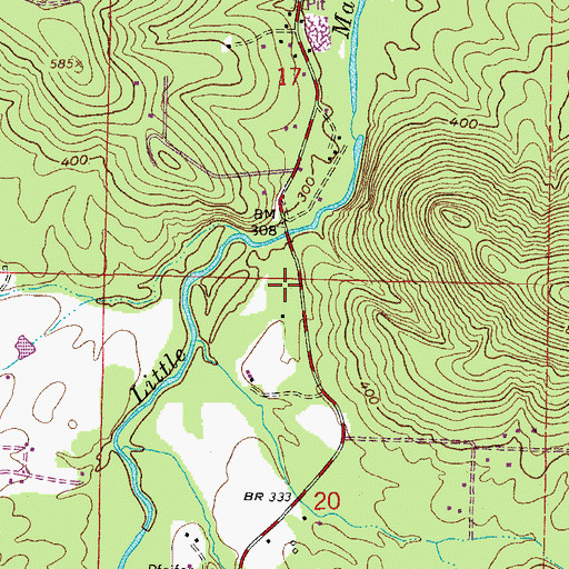 Topographic Map of Protho Camp Grounds (historical), AR