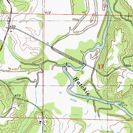 Topographic Map of Ray Creek, MS