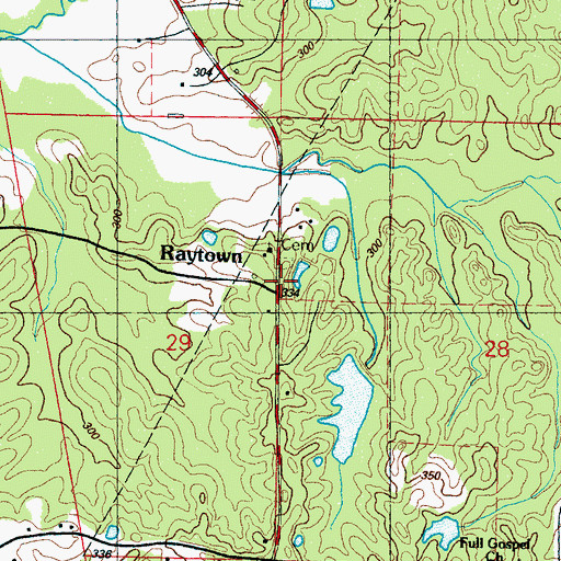Topographic Map of Raytown, MS