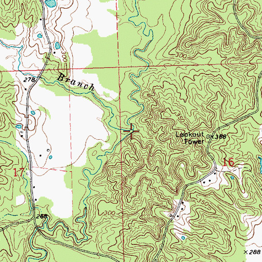 Topographic Map of Ready Branch, MS