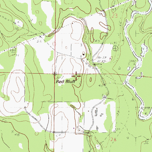 Topographic Map of Red Bluff, MS