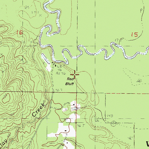 Topographic Map of Red Bluff, MS