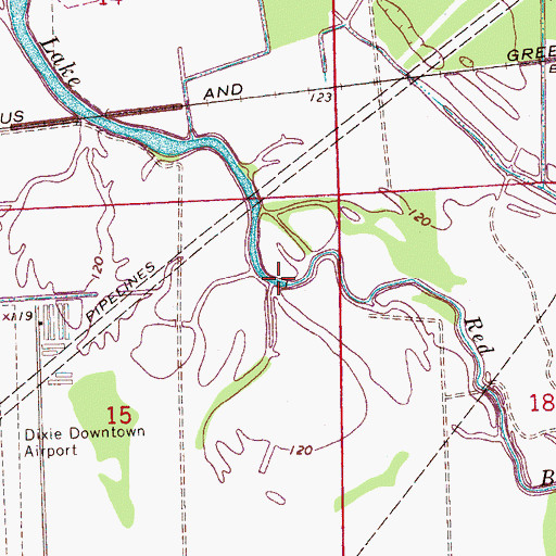 Topographic Map of Red Bridge Bayou, MS