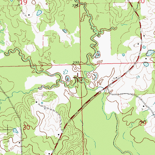 Topographic Map of Red Creek, MS
