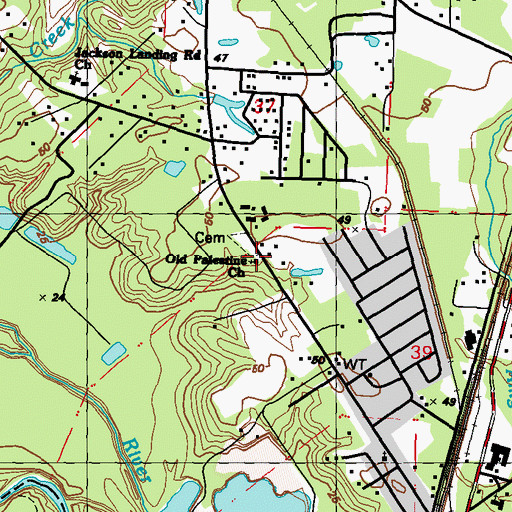 Topographic Map of Red Hill Church, MS