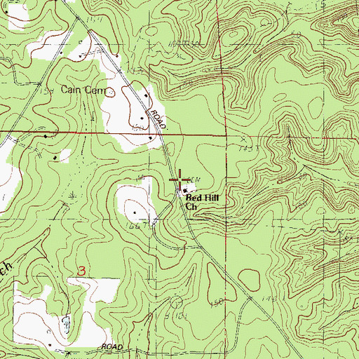Topographic Map of Red Hill Church, MS