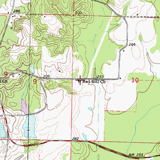 Topographic Map of Red Hill Church, MS