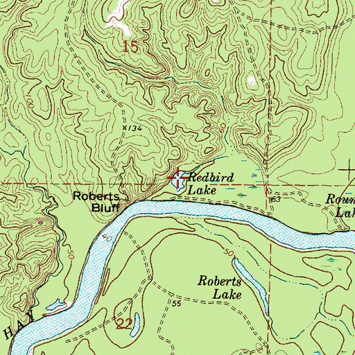 Topographic Map of Redbird Lake, MS
