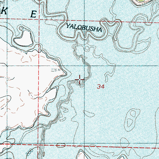 Topographic Map of Redgrass Creek, MS