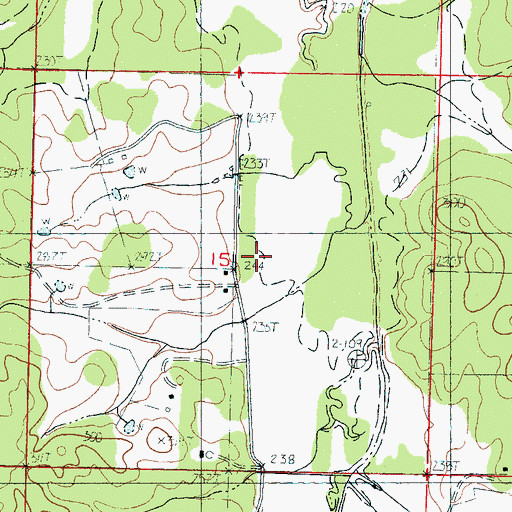 Topographic Map of Redgrass School, MS