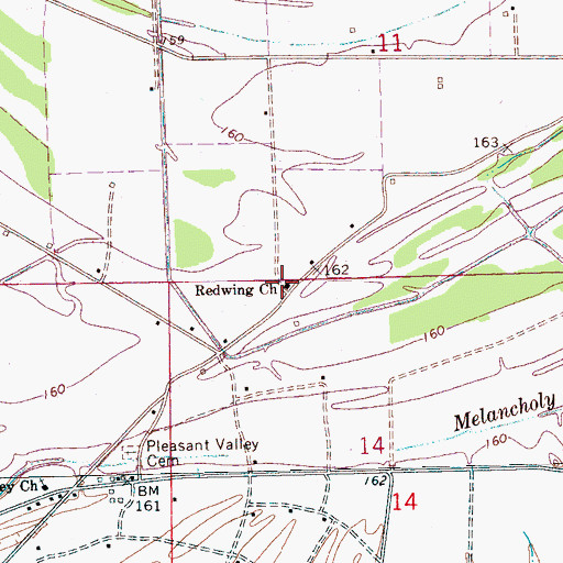 Topographic Map of Redwing Church, MS