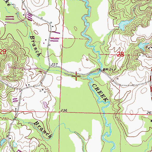 Topographic Map of Reed Brake Branch, MS