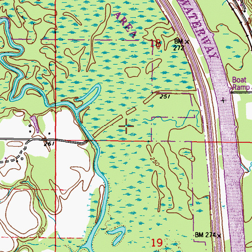 Topographic Map of Reeds Creek, MS