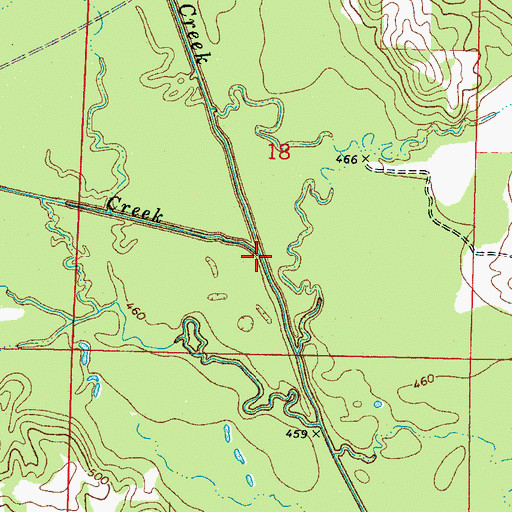 Topographic Map of Reedy Creek, MS
