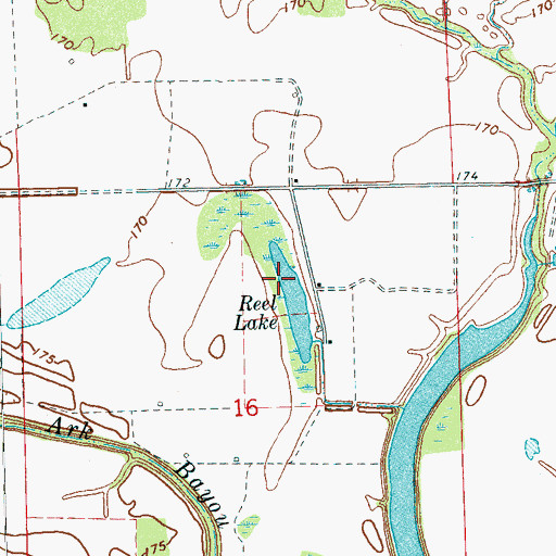Topographic Map of Reel Lake, MS