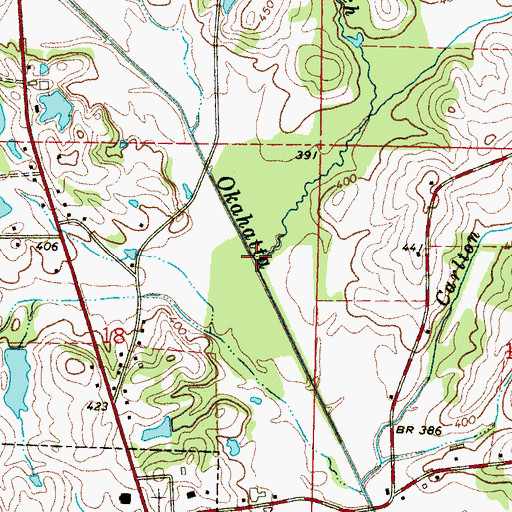 Topographic Map of Reeves Branch, MS