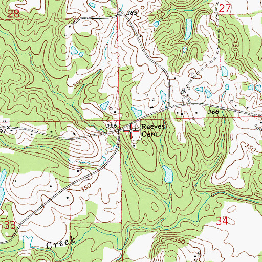 Topographic Map of Reeves Cemetery, MS