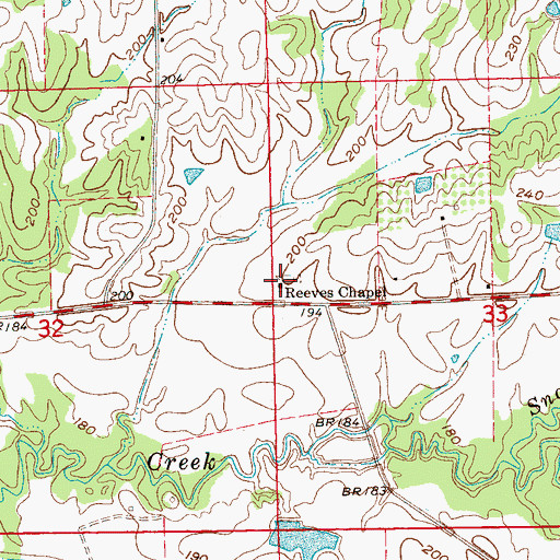 Topographic Map of Reeves Chapel, MS