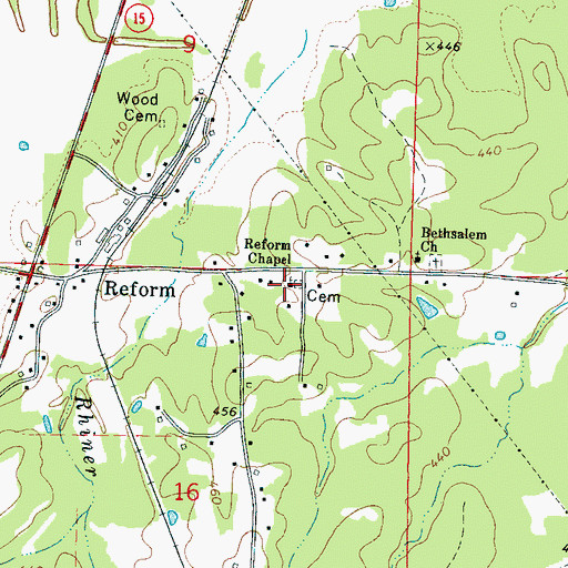Topographic Map of Reform Chapel, MS