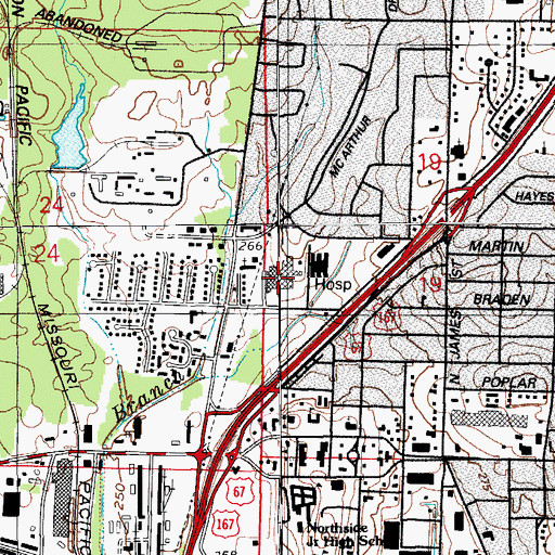 Topographic Map of Rebsamen Medical Center, AR