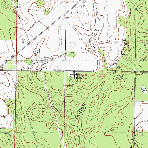 Topographic Map of Refuge Church, MS