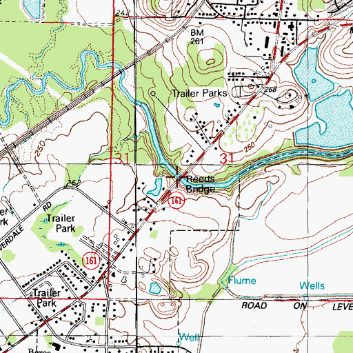 Topographic Map of Reeds Bridge, AR