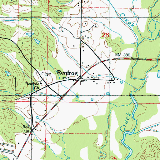 Topographic Map of Renfroe, MS