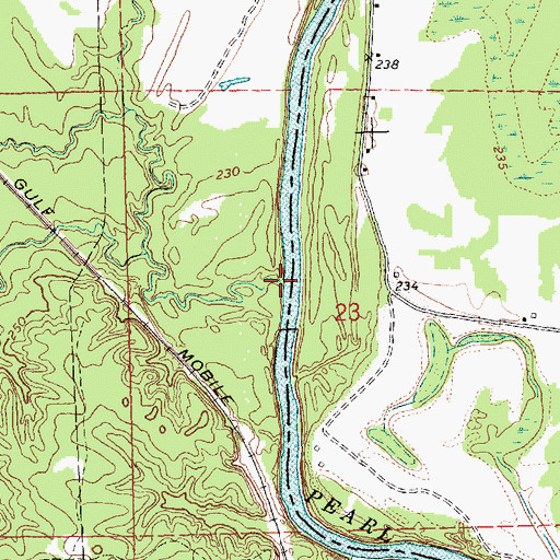 Topographic Map of Reno Creek, MS