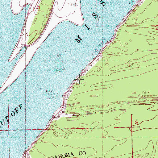 Topographic Map of Rescue Landing Revetment, MS