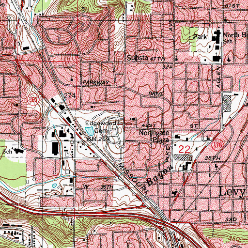 Topographic Map of Reorganized Church of Jesus Christ of Latter Day Saints, AR
