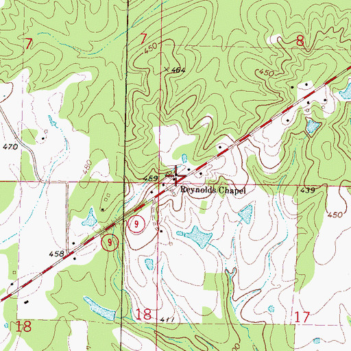 Topographic Map of Reynolds Chapel, MS