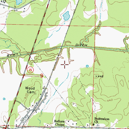 Topographic Map of Rhiner Creek, MS