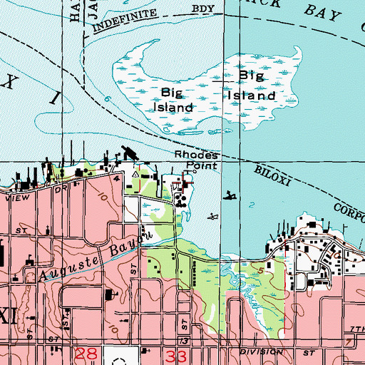 Topographic Map of Rhodes Point, MS