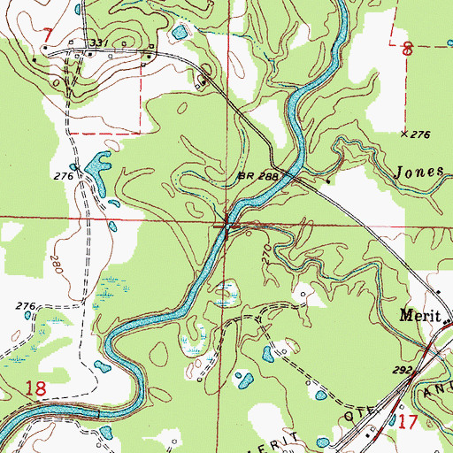 Topographic Map of Rials Creek, MS