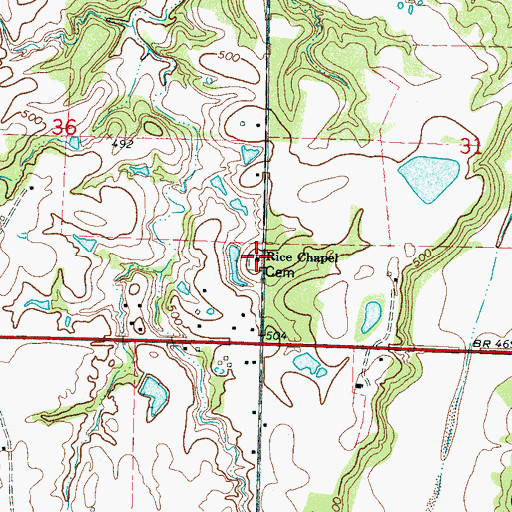 Topographic Map of Rice Chapel, MS