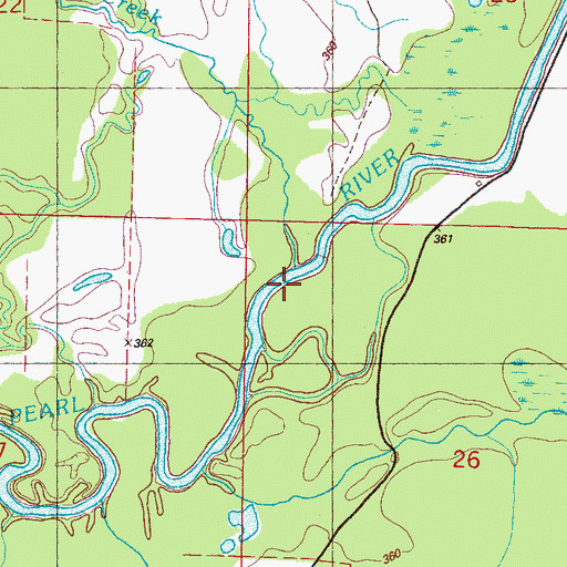 Topographic Map of Rice Creek, MS