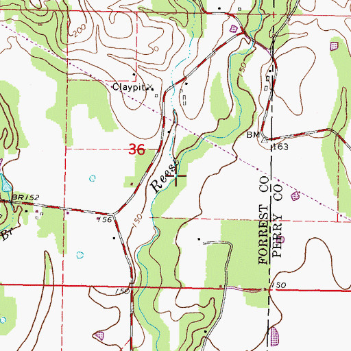 Topographic Map of Rice Patch Branch, MS
