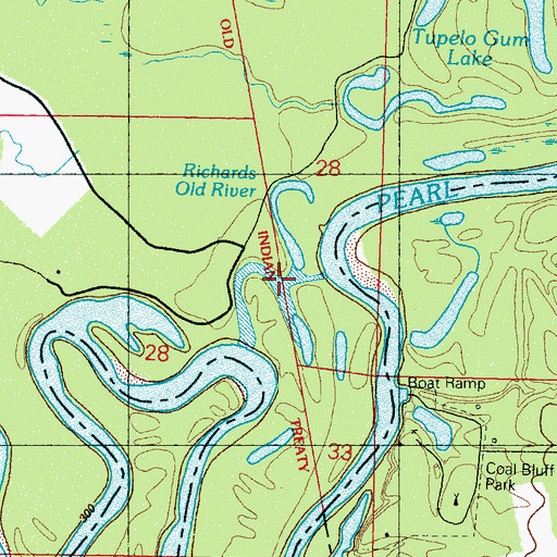 Topographic Map of Richards Old River, MS