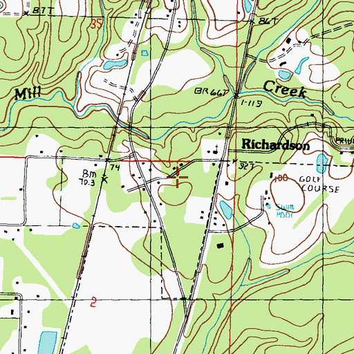 Topographic Map of Richardson, MS