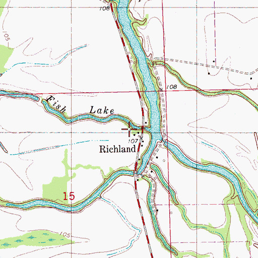 Topographic Map of Richland, MS