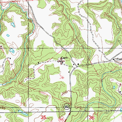 Topographic Map of Richland Church, MS