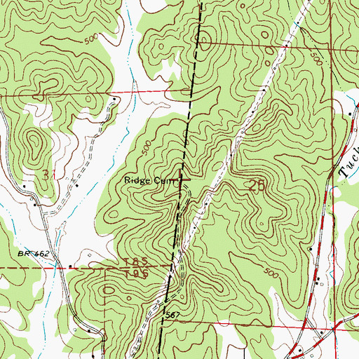 Topographic Map of Ridge Cemetery, AL