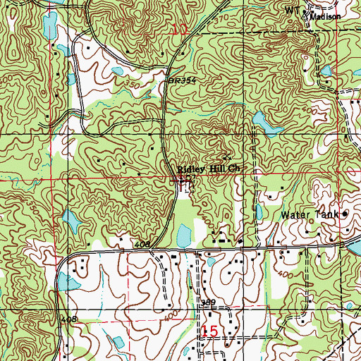 Topographic Map of Ridley Ridge Church, MS