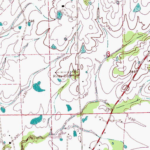Topographic Map of Riley Cemetery, MS