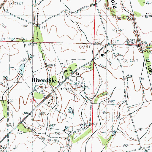 Topographic Map of Riverdale, MS