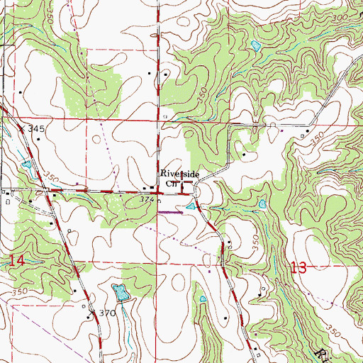 Topographic Map of Riverside Church, MS